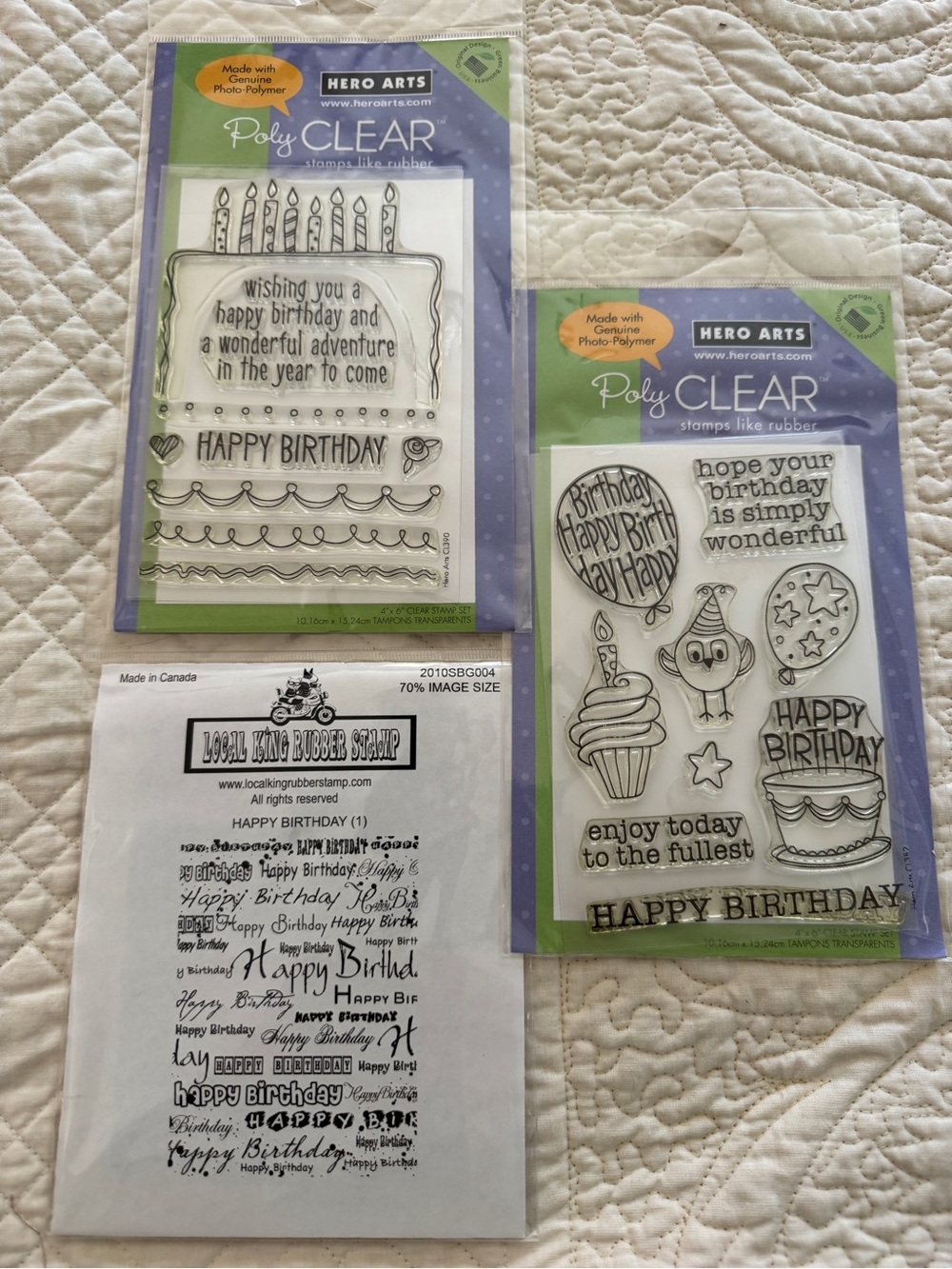 Three Happy Birthday Themed Stamp Sets